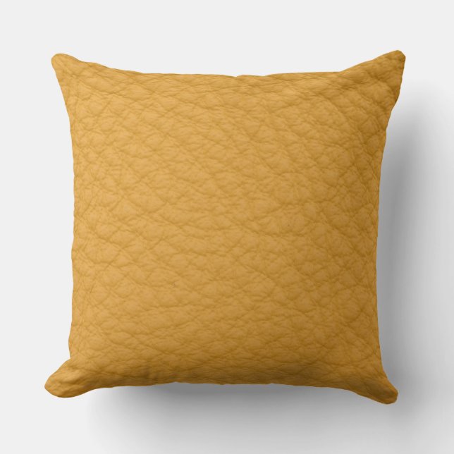 Coussin simili cuir jaune d'or d'impression (Recto)