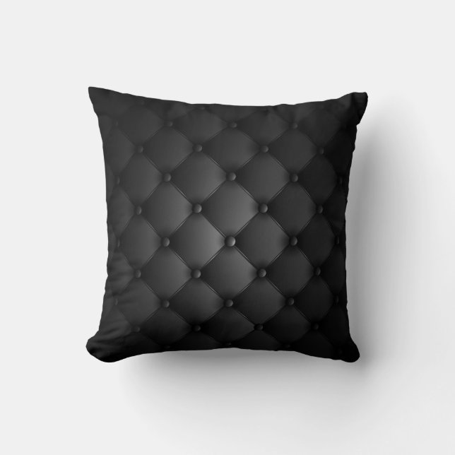 Coussin Simili cuir - noir (Recto)