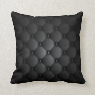 Coussin Simili cuir - noir