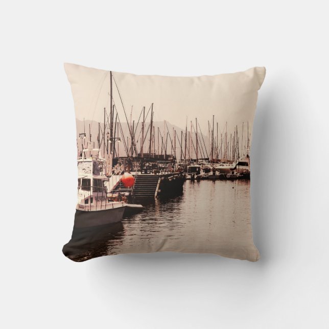 Coussin Simon's Town Harbour Ship Yacht View Cushion (Recto)
