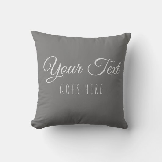 Coussin Simple ajout d'un propre texte gris Cushion (Recto)