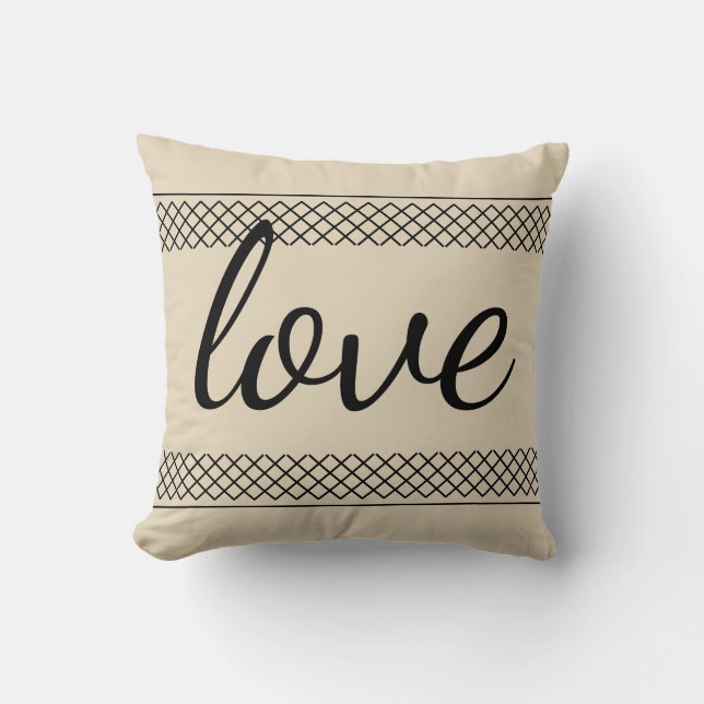 Coussin Simple Amour de Ferme Beige (Recto)