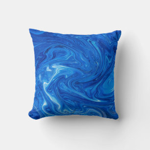 Coussin Simple and Elegant Blue Marble Abstract Artwork  