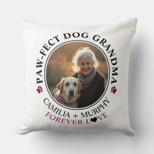 Coussin Simple Black Text Drôle Chien Grandma Photo