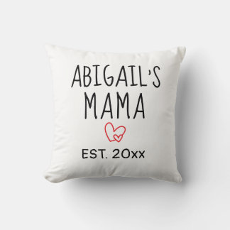 Coussin Simple cadeau de maman personnalisée avec le nom d