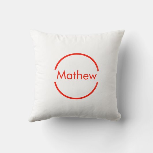 Coussin simple cercle rouge ajouter votre nom lettre texte (Verso)