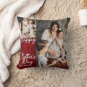 Coussin Simple & Chic première Mère Jours Cadeau Photo Col