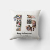 Coussin Simple collage photo personnalisé avec numéro pour (Verso)
