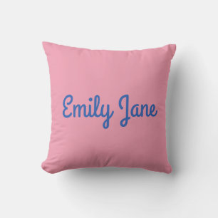 Coussin Simple Cute bleu et rose Personnalisé