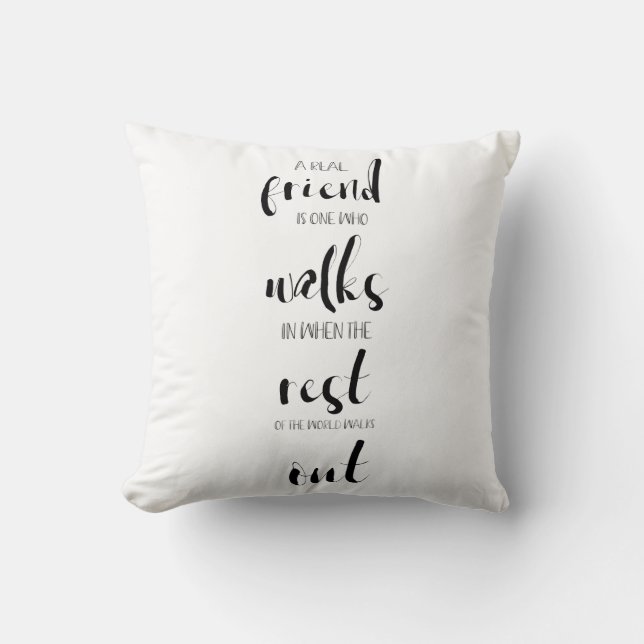 Coussin simple douce réelle amitié citation inspiré (Recto)