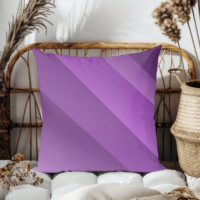 Coussin Simple Élégant Diagonale moderne rayures pourpre (Créateur téléchargé)