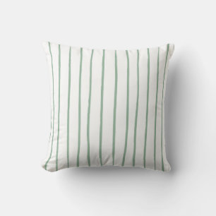 Coussin Simple Elegant Green And White Stripe Pattern.