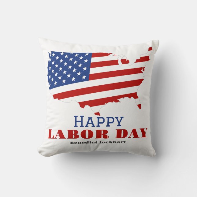 Coussin Simple Elegant Labor Day avec drapeau américain (Recto)