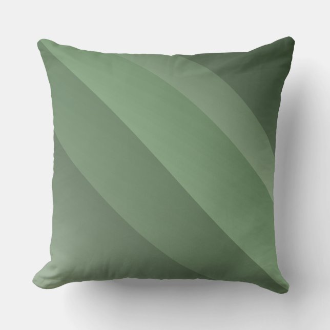 Coussin Simple Élégant Moderne Diagonale Grandes Vert (Recto)