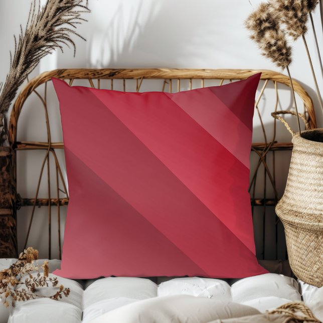 Coussin Simple Élégant Moderne Diagonale Grilles Rouge (Créateur téléchargé)