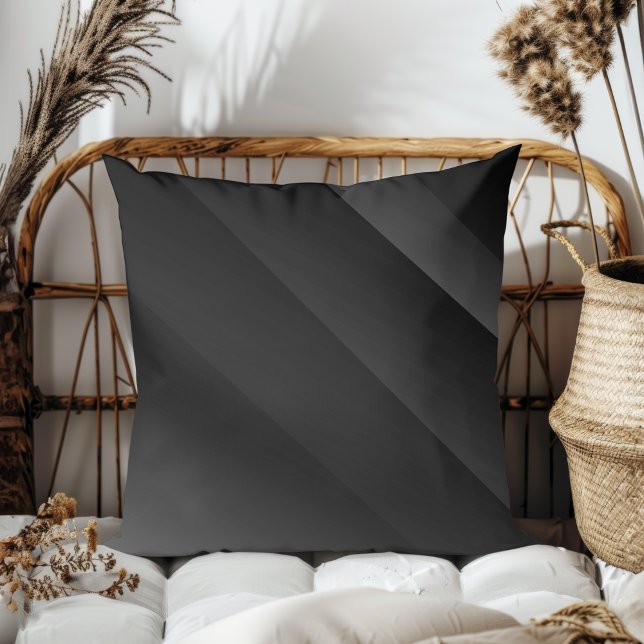 Coussin Simple Élégant Moderne Diagonale rayures Noir (Créateur téléchargé)