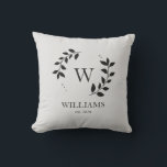 Coussin Simple Elegant Moderne Monogramme Famille Nom<br><div class="desc">Simple Elegant Moderne Monogramme Famille Nom</div>