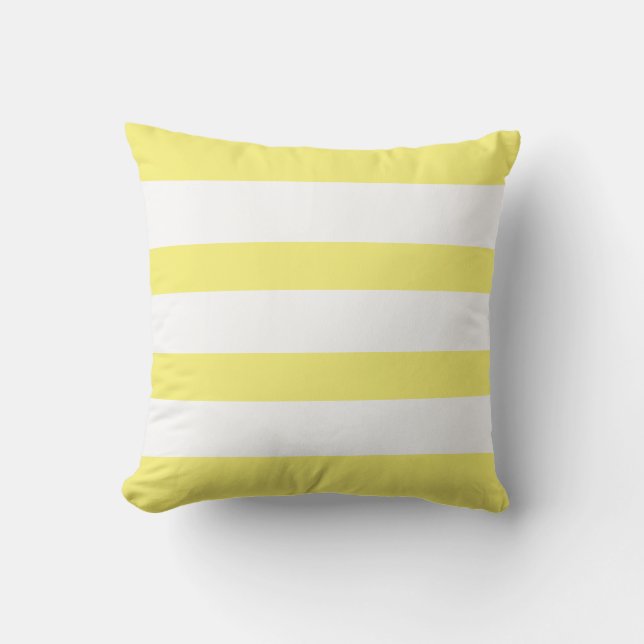 Coussin Simple élégante bande horizontale jaune pastel (Recto)
