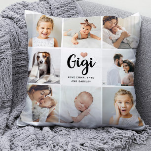 Coussin Simple et chic Collage de photos et coeur pour G