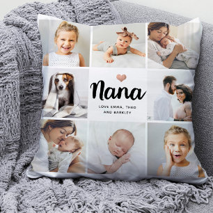 Coussin Simple et chic   Collage de photos et coeur pour N