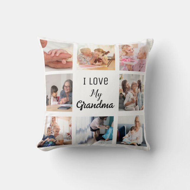 Coussin Simple et Chic| Collage photo pour grand-mère (Recto)