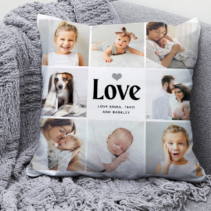 Coussin Simple et moderne   Collage de photos d'amour