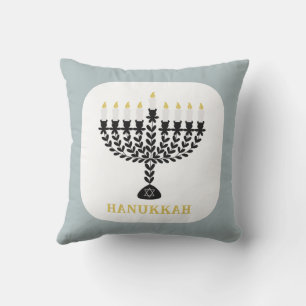 Coussin Simple Festival des lumières Menorah Hanoukka