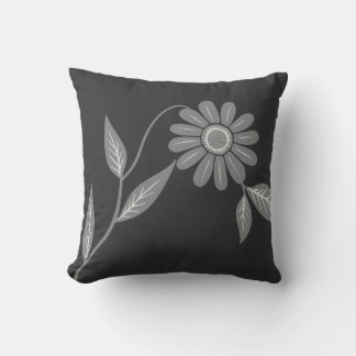 Coussin Simple Fleur de Charbon de Bois de Style Milieu de
