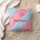 Coussin simple initial letter mongram add your name red b (Couverture)