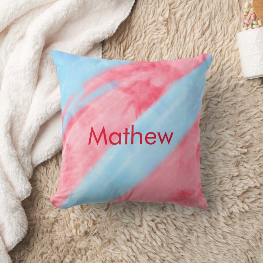 Coussin simple initial letter mongram add your name red b (Couverture)