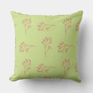 Coussin Simple jolie chaux vert et rose floral