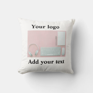 Coussin Simple logo personnalisé élégant minimaliste ici s
