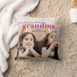 Coussin Simple mignonne photo grand-mère garde cadeau Hot