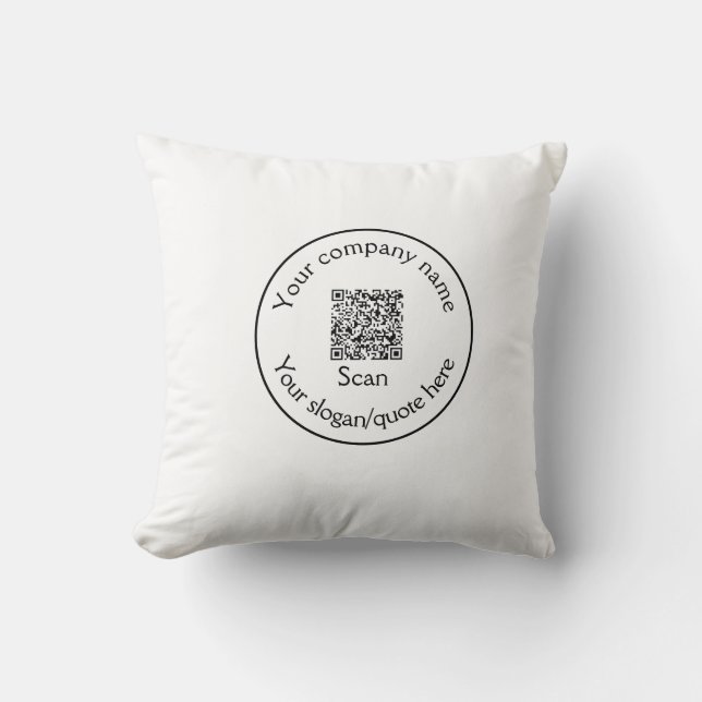 Coussin simple minimal ajoutez votre code Q R scan ajoutez (Recto)