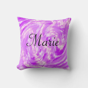 Coussin simple minimal léger rose pastel ajoutez votre nom