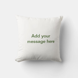 Coussin Simple minimal vert ajoutez votre texte nom photo