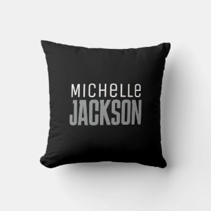 Coussin Simple minimaliste Moderne Votre Nom Message