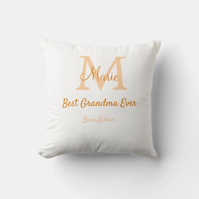 Coussin simple minimum meilleur grand-mère jamais orange m (Recto)