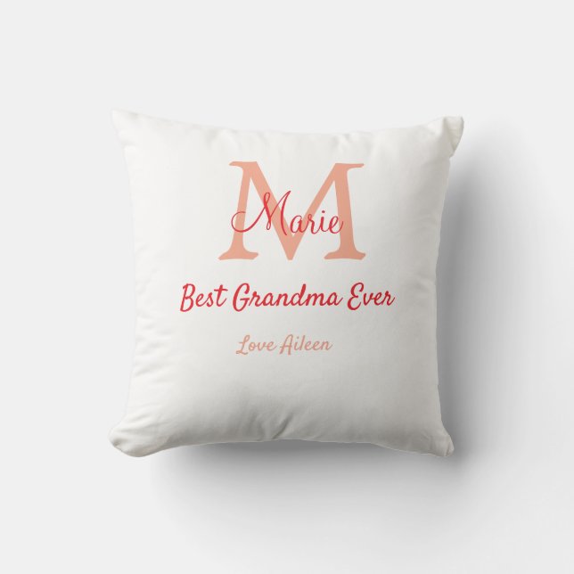 Coussin simple minimum meilleur grand-mère jamais rouge mo (Recto)