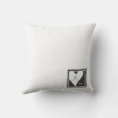 Coussin Simple Modern Oiseaux en amour Cœur Bleu Clair (Verso)