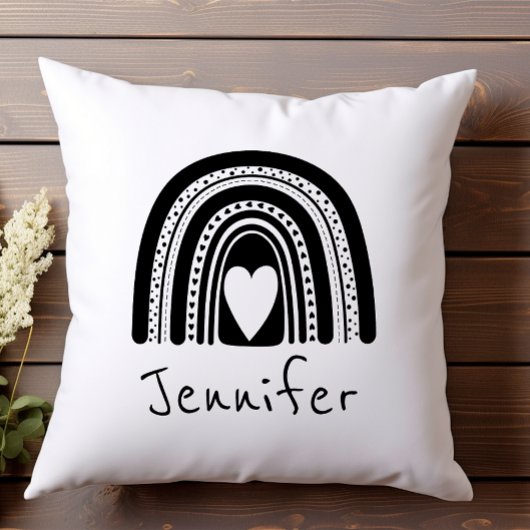 Coussin Simple Moderne Bébé Noir et Blanc