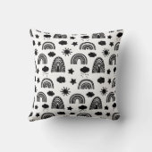 Coussin Simple Moderne Bébé Noir et Blanc (Verso)