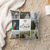 Coussin Simple Moderne Chic Grille de Collage Photo Amour (Couverture)