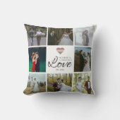 Coussin Simple Moderne Chic Grille de Collage Photo Amour (Recto)