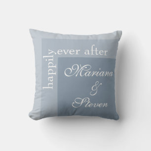 Coussin Simple Moderne Chic Mariage Lancer Bleu Poussiéreu