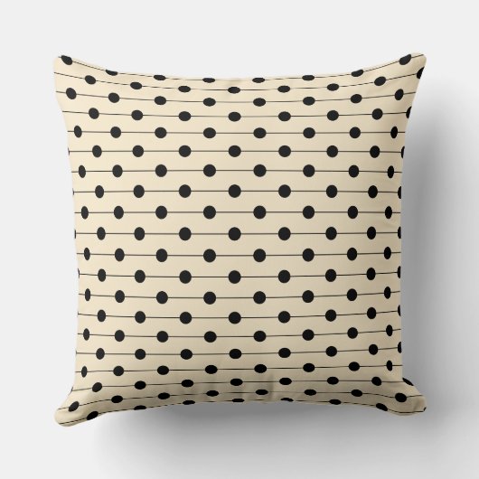 Coussin Simple moderne crème Polka point Motif rayé (Verso)