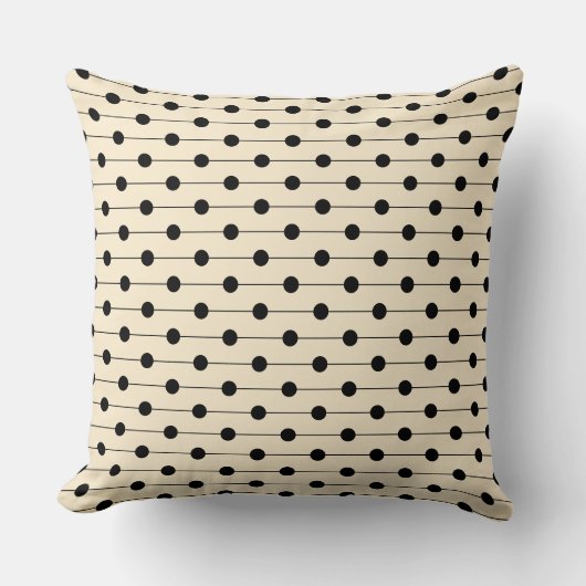 Coussin Simple moderne crème Polka point Motif rayé (Recto)