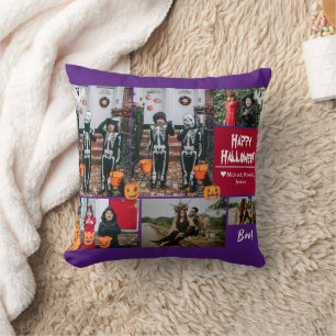 Coussin Simple moderne Happy Halloween photo collage famil