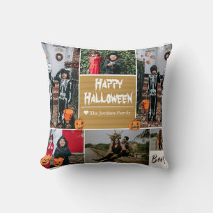 Coussin Simple moderne Happy Halloween photo collage famil