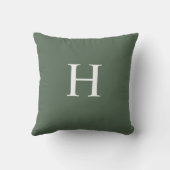 Coussin Simple Moderne Monogramme Vert Poussiéreux (Verso)